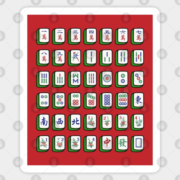 Mahjong Game Tiles Neatly Arranged. It's Mahjong Time! Magnet by Teeworthy Designs